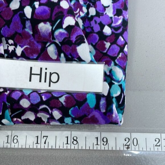 Laundry by Shelli Segal Midi Dress V Neck Polka Dots Blue Purple Size 10 - Picture 16 of 16